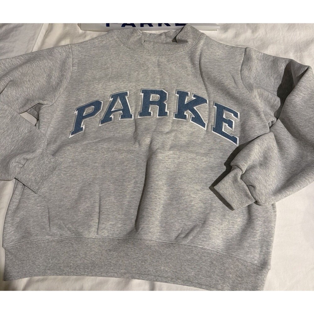 PARKE Denim Lettering Varsity Mockneck